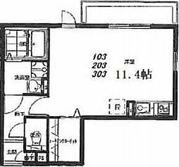 ロイジェント平塚 ワンルームの間取図画像