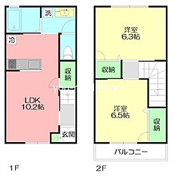プレジール湘南 2LDKの間取図画像