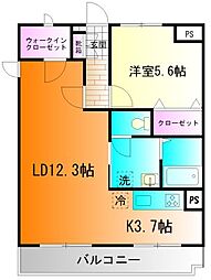 サフィーロ 1LDKの間取図画像
