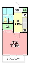 メゾンルネ 1Kの間取図画像