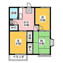 新久松ハイツB 3DKの間取図画像