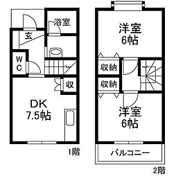 ル・グラン 2DKの間取図画像