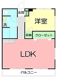 第一グリーンハイツ 1LDKの間取図画像