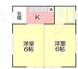 相湘第10河内ハウス 2Kの間取図画像