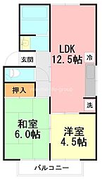 メゾン大井B 2LDKの間取図画像