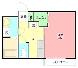 ピュアメゾン平塚中里 1Kの間取図画像