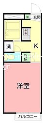 エルバージュ 1DKの間取図画像