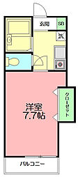 パレス華 1Kの間取図画像