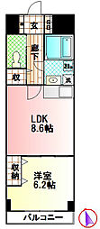 ランドパークスヤマ 1LDKの間取図画像