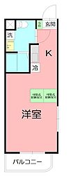プレイズレイ 1Kの間取図画像