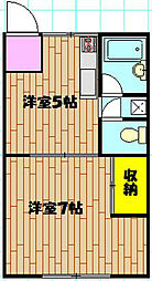 KAINOS袖ヶ浜 1DKの間取図画像