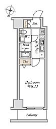 ライムレジデンス平塚ウエスト 1Kの間取図画像