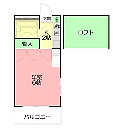 グッドスリー 1Kの間取図画像