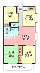 アゼリアコート 3SLDKの間取図画像
