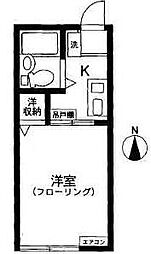 シティハイムマリオンミキ 1Kの間取図画像