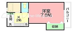 クレール・シェソワ 1Kの間取図画像
