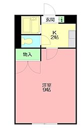 グリーンハイツ ワンルームの間取図画像