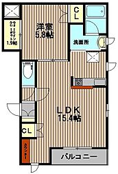 フローラ紀秀 1LDKの間取図画像