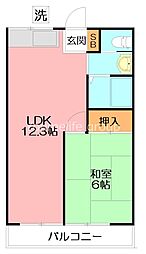 ハイツマルイチ 1LDKの間取図画像