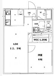 シティハイムラメール 1LDKの間取図画像