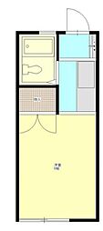 シャトーレ中里B 1Kの間取図画像