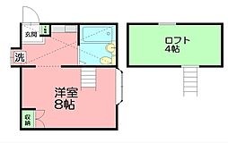 アルカディア湘南 ワンルームの間取図画像