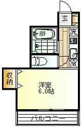 上大槻ハイツ 1Kの間取図画像