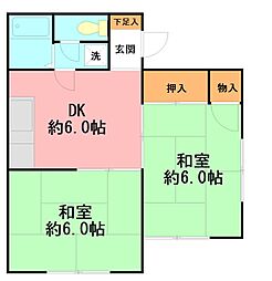 リトル王 2DKの間取図画像