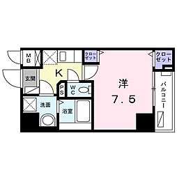 スアヴィス平塚宝町 10階1Kの間取り