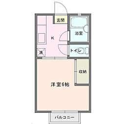 ロイヤル湘南 1Kの間取図画像