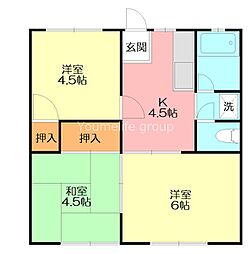 コーポ・サンフラワーB 3Kの間取図画像