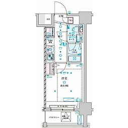 GENOVIA平塚IV 6階1Kの間取り