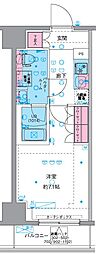 GENOVIA平塚 8階1Kの間取り