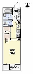 アルール平塚 1Kの間取図画像