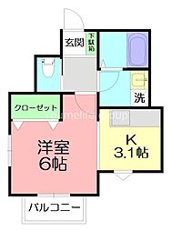 間取図画像 1K