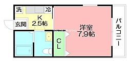 モノリス 1Kの間取図画像