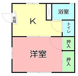 メゾンドソレイユ 1Kの間取図画像