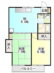 ローズガーデンA 2DKの間取図画像