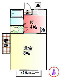 コーポあかつき 1Kの間取図画像