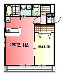 シェローナ2 1LDKの間取図画像