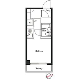 コパーズ・アプト平塚 ワンルームの間取図画像