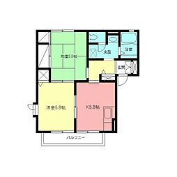 アミニティー湘南C 2Kの間取図画像