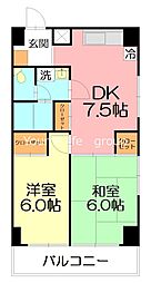 第一高橋マンション 2DKの間取図画像