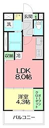 Liebe Watanabe 1LDKの間取図画像
