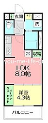 Liebe Watanabe 1LDKの間取図画像