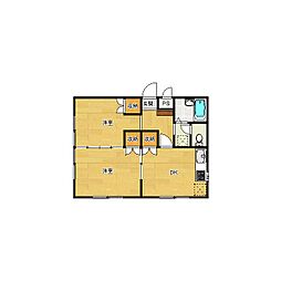 インペリアル湘南 2DKの間取図画像