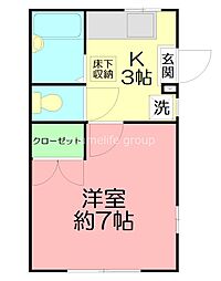 フレグランスC 1Kの間取図画像