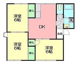 アーバンヒル 3DKの間取図画像