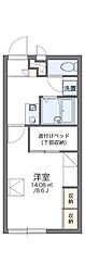 レオパレスグルーテンB 1Kの間取図画像