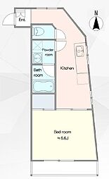 サクセス湘南八重咲ビル 1Kの間取図画像